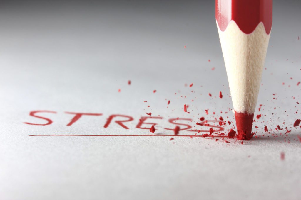 the word stress spelled out in red