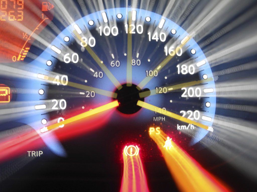 Abstract car dashboard speedometer.